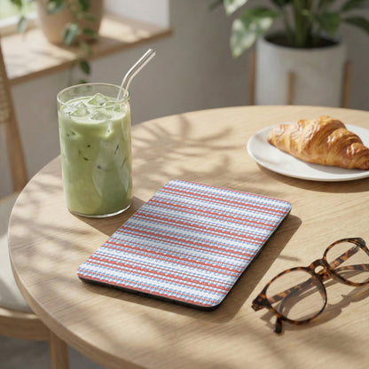 Stylish Red and Blue Striped Pattern Tablet Cover