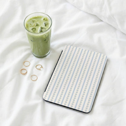 Elegant Floral Stripe Pattern Tablet Case Design