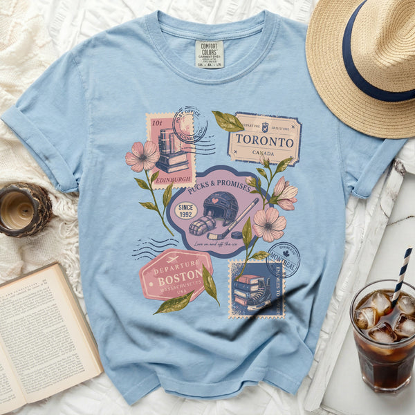 Love on & Off the Ice Tee in Chambray