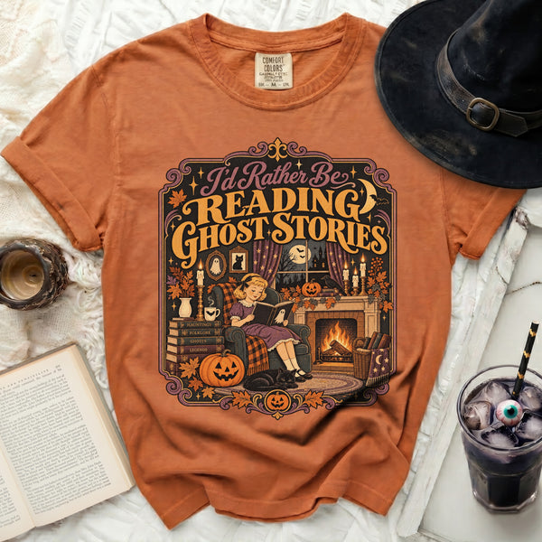 Reading Ghost Stories Tee in Yam