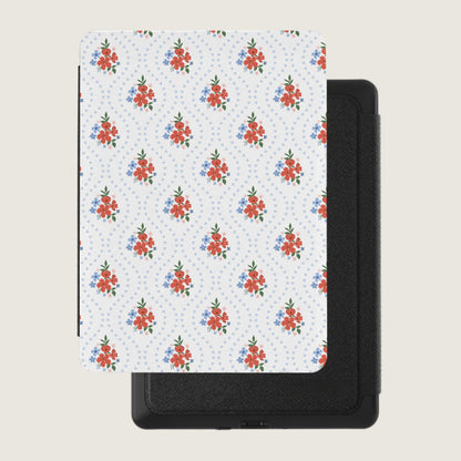 Red and Blue Floral Pattern Kindle Case