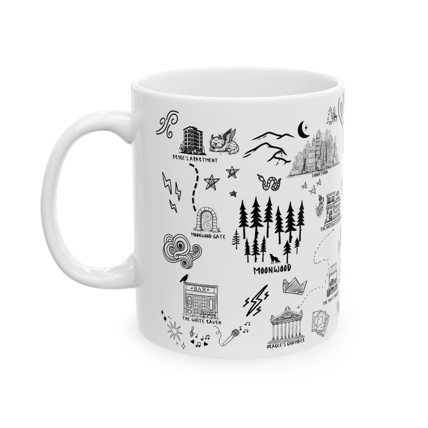 White Crescent City Map Mug
