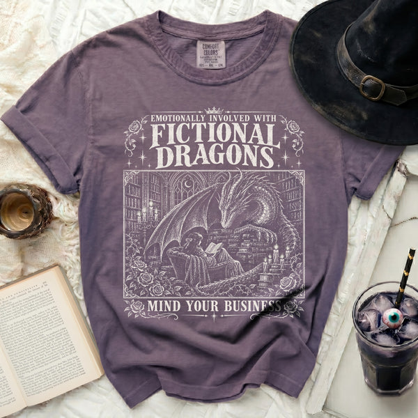 Fictional Dragons Tee in Grape