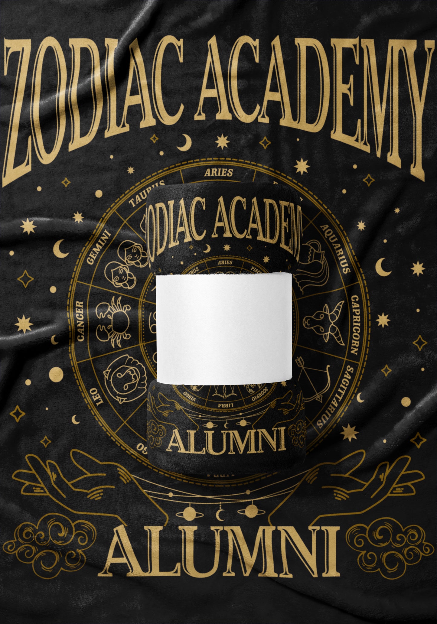 Zodiac Academy Alumni Black and Gold Tapestry