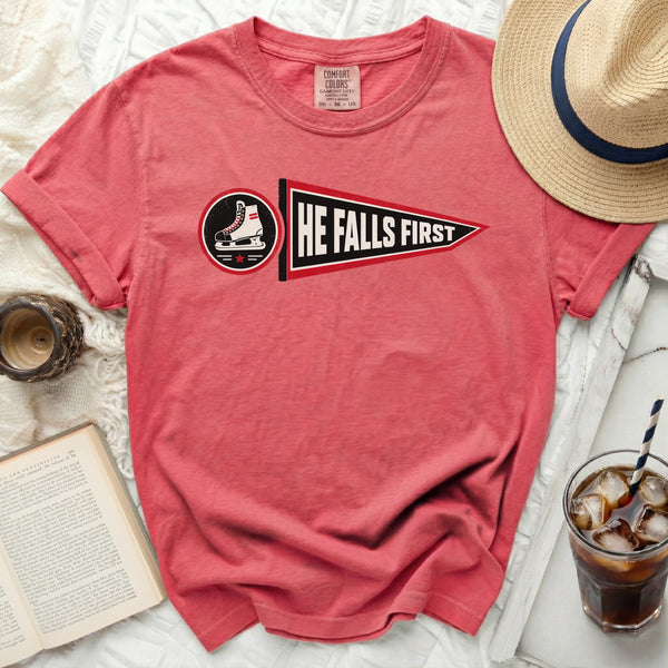 He Falls First Vintage Tee in Watermelon