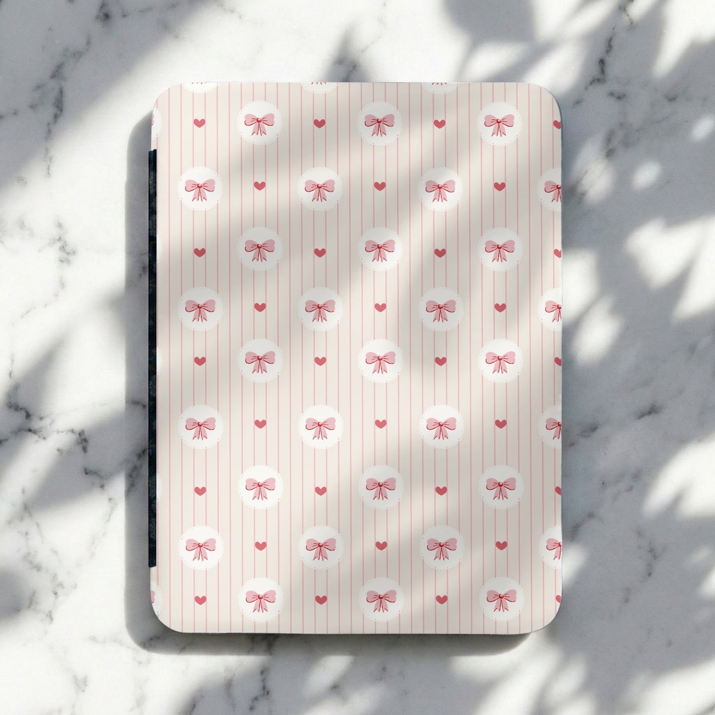 Pink Bows and Hearts Pattern on Striped Background product