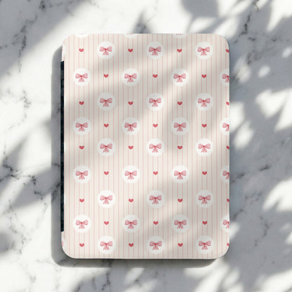 Pink Bows and Hearts Pattern on Striped Background product