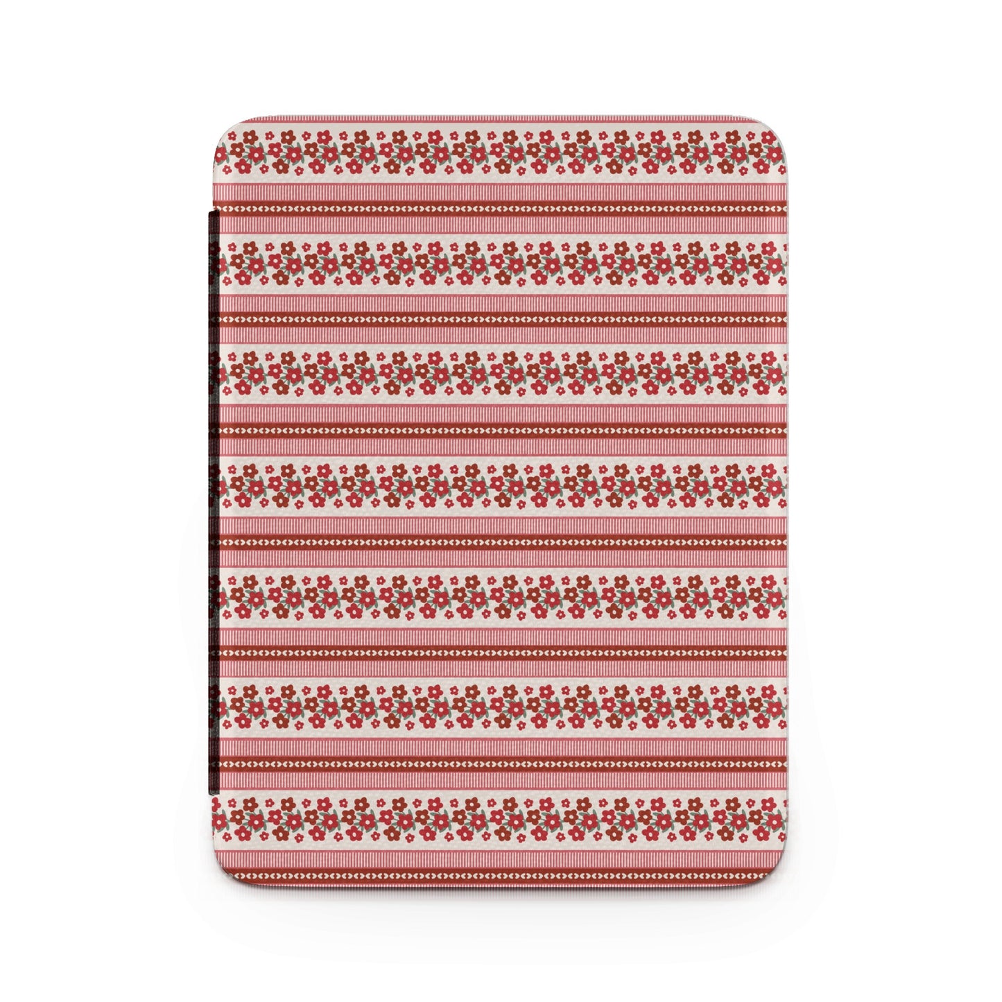 Red and White Floral Striped Patterned Blanket