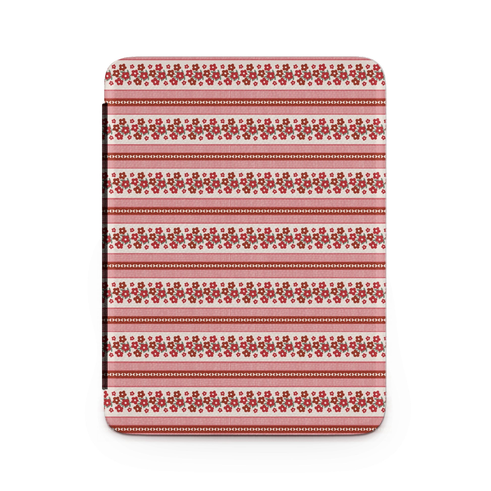 Red and White Floral Striped Patterned Blanket