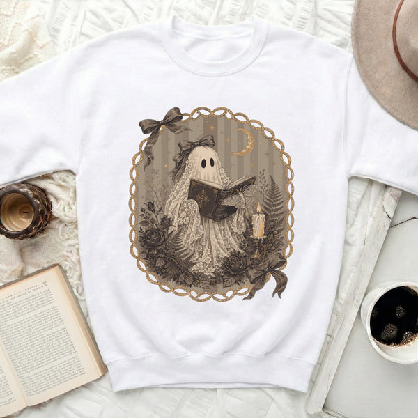 Spooky Ghost Sweatshirt in White