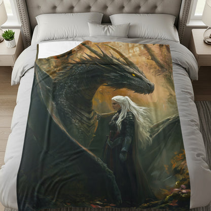 Enchanting Dragon Guardian Blanket for Mythical Art Lovers