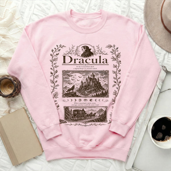 Dracula Lore Sweatshirt in Light Pink