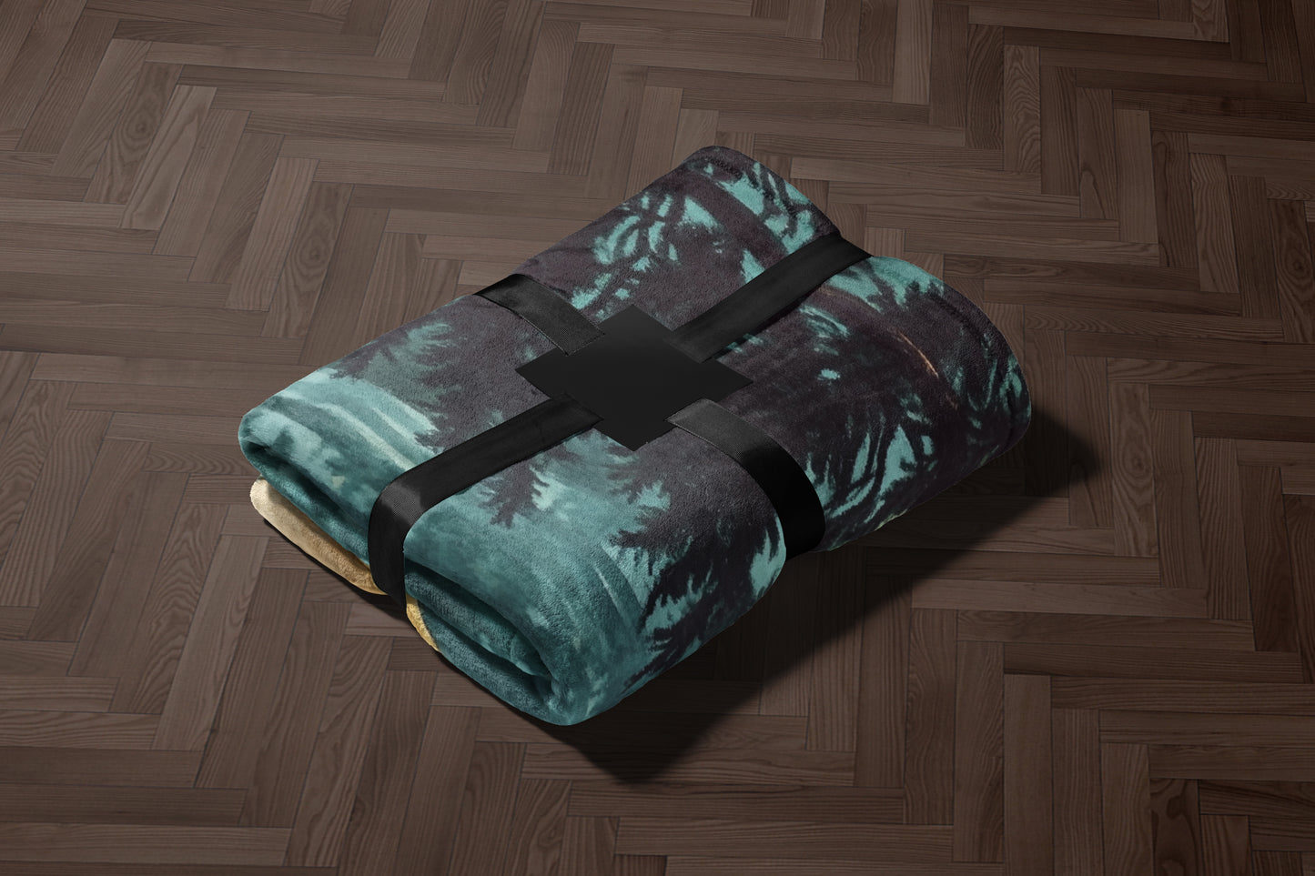 Fleece Blanket with Forest Print Cozy and Warm