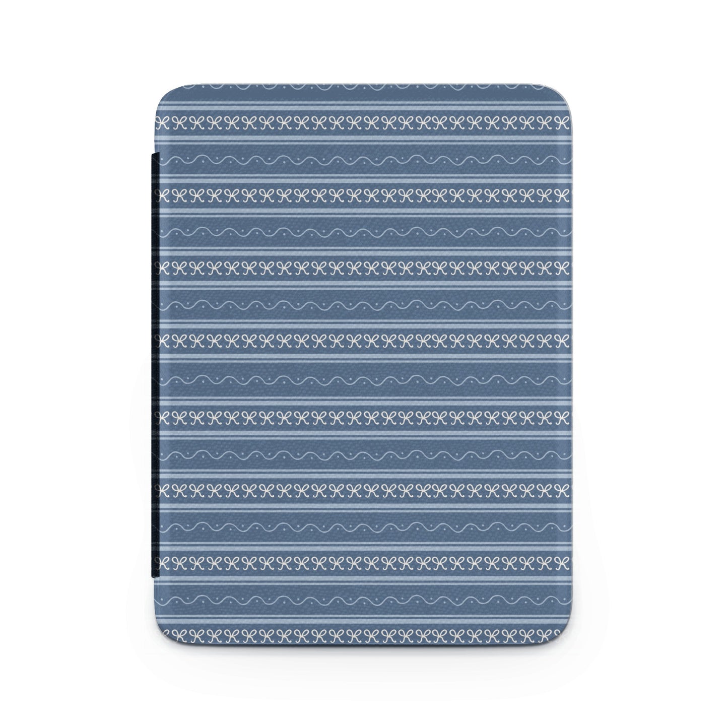 Navy Blue and White Striped Pattern Bath Mat