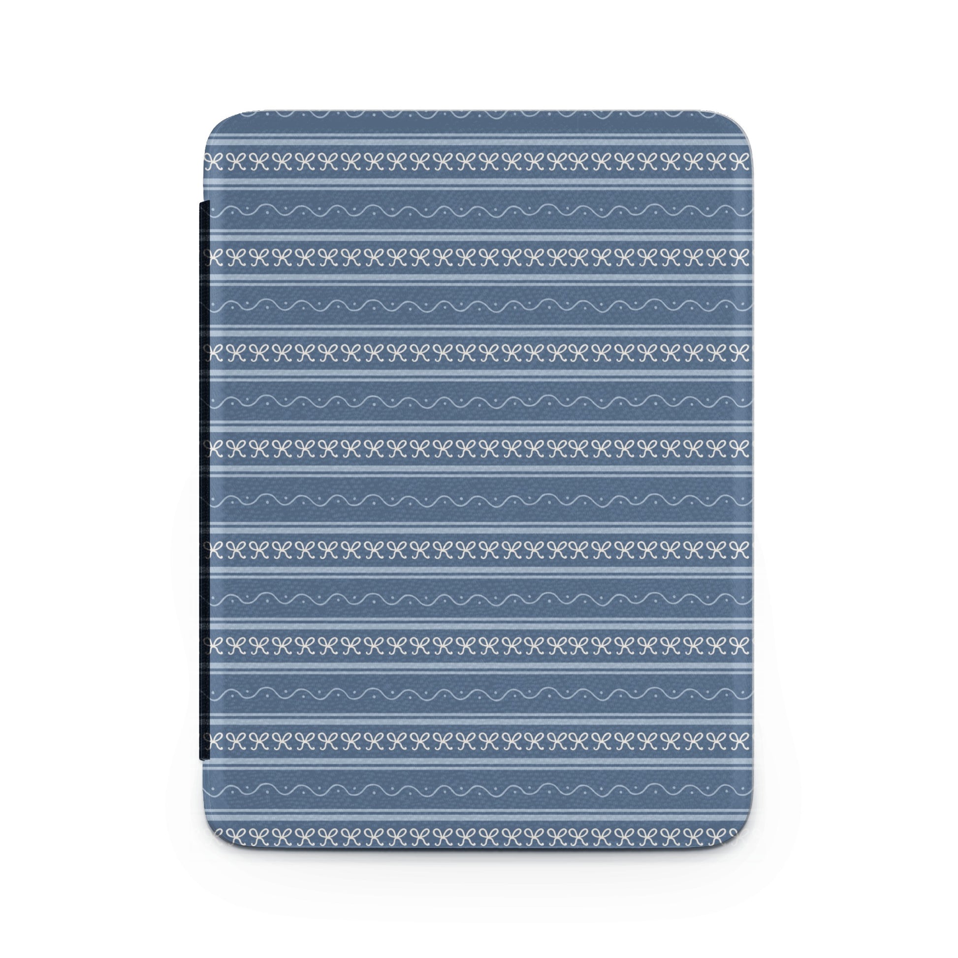 Navy Blue and White Striped Pattern Bath Mat
