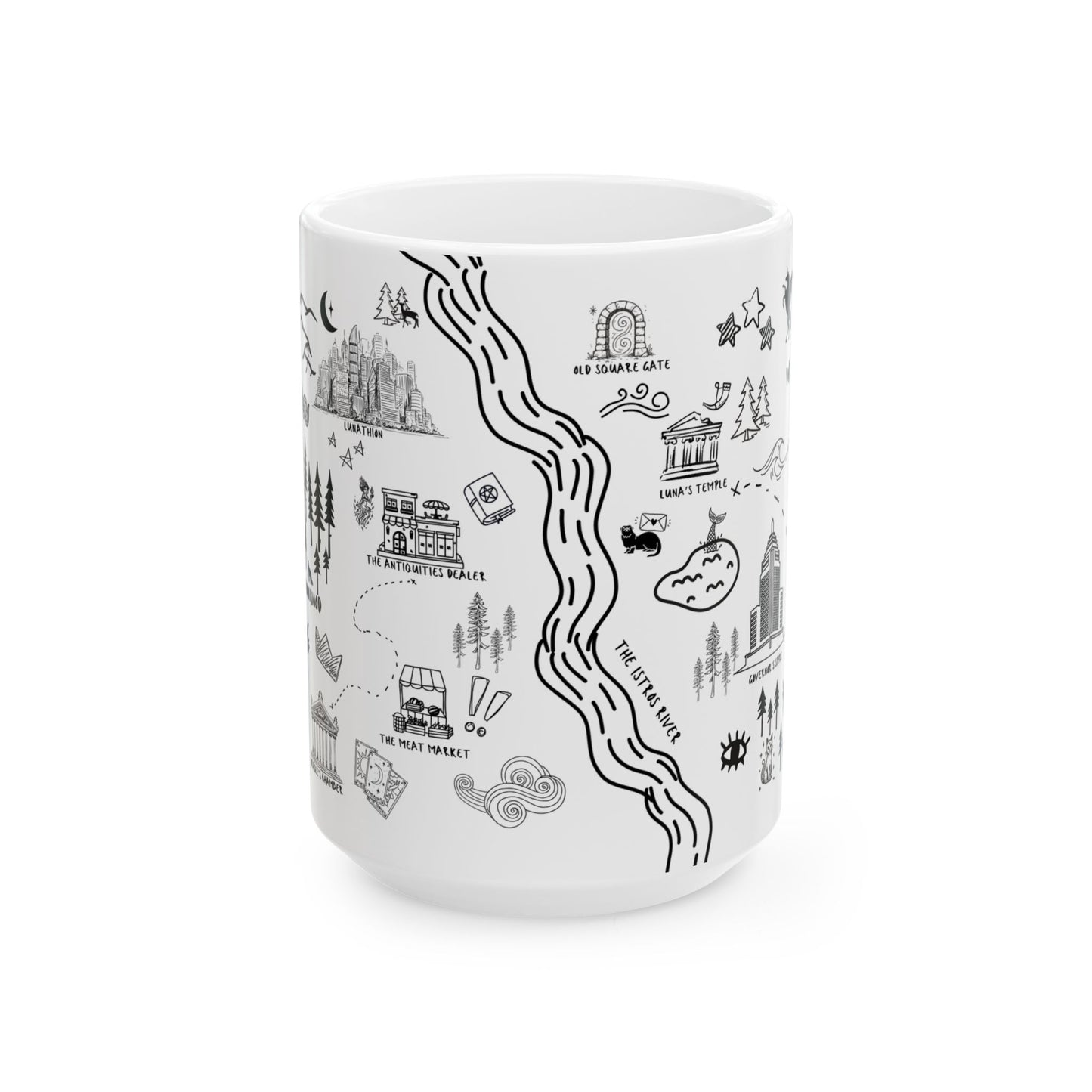 White Crescent City Map Mug
