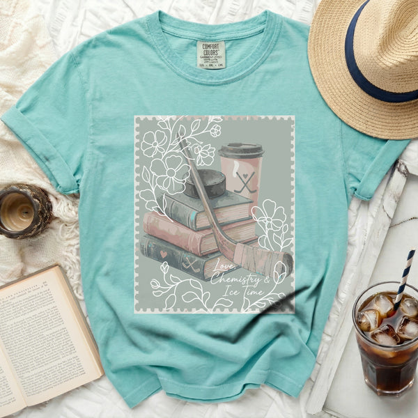 Love, Chemistry & Ice Time Tee in Island Reef