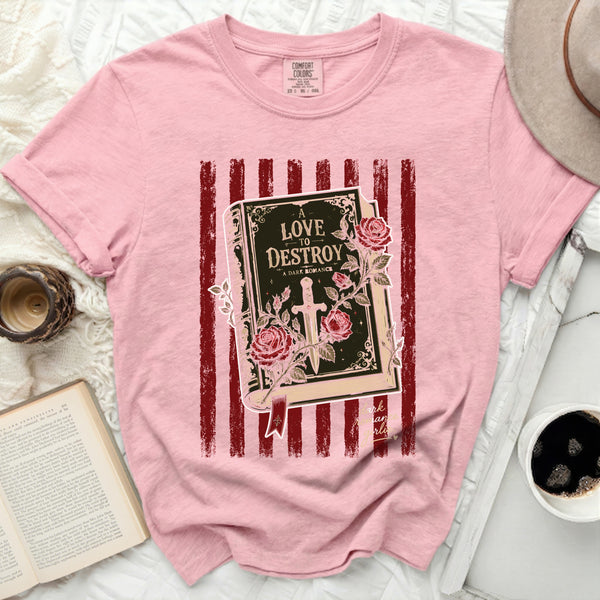 A Love To Destroy Book Tee in Blossom