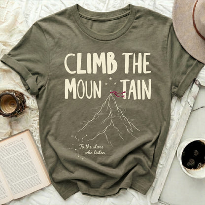 Climb The Mountain Stars Who Listen Outdoor Inspire product type
Climb Mountain
Stars Who Listen
Mountain Design
Celestial Stars
Outdoor Adventure
Inspirational Quote
Nature Lover
Graphic Tee
Casual Apparel
TShirt
Unique Shirt
Unisex Top
Adventure Tee
Forest Green
Motivational Wear
Boho Style
Vintage Look
Indie Fashion
Constellation Art
Sky Gazer