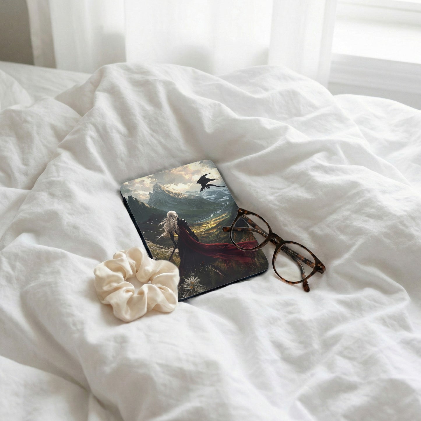 White Hair Person Red Cloak Dragon Mountain View product type