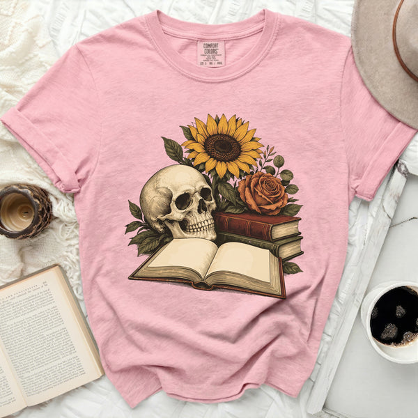 Dark Academia Skull Tee in Blossom