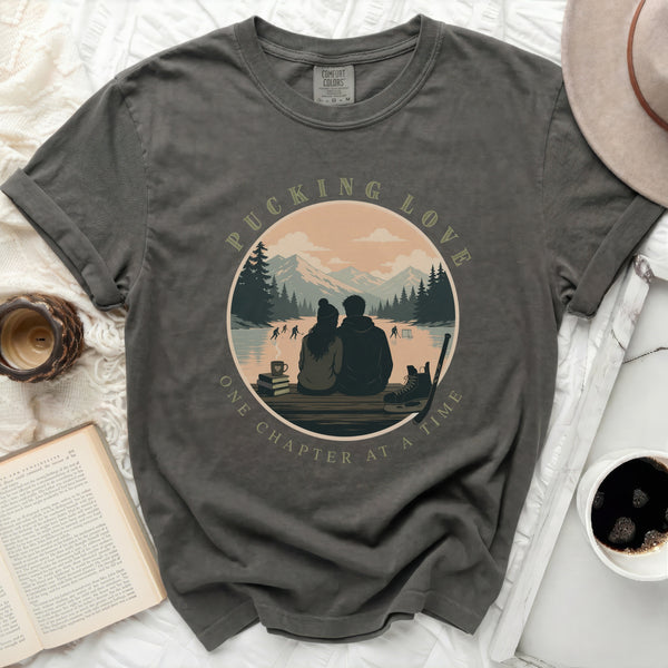 Pucking Love Cozy Chapters Tee in Pepper