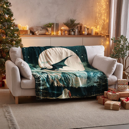 Cozy Holiday Blanket with Festive Decoration Design