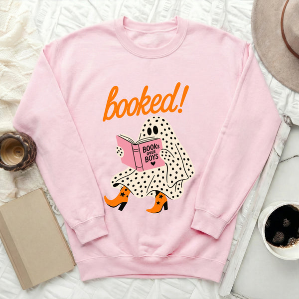 Booked Ghost Sweatshirt in Light Pink