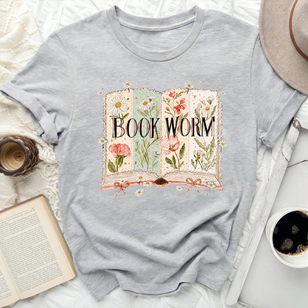 Vintage Book Worm Tee in Athletic Heather