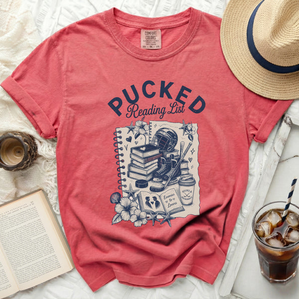 Pucked Reading List Tee in Watermelon