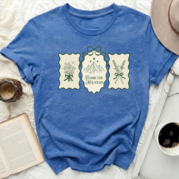 Ramiel Coquette Emblem Tee in Heather True Royal