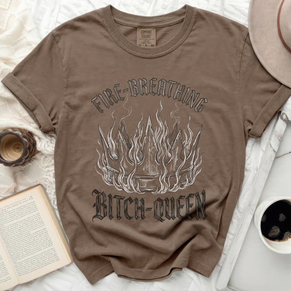 Sketch Bitch-Queen Tee in Espresso