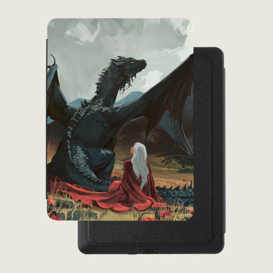 Majestic Black Dragon White Haired Woman Field product type