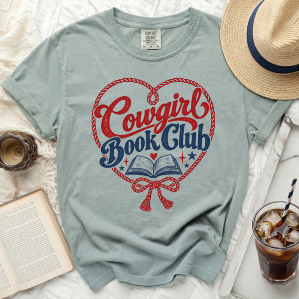 Cowgirl Book Club Chapter Tee in Bay
