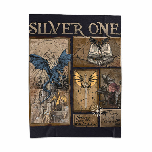 Fantasy Dragon Art Silver One Blanket