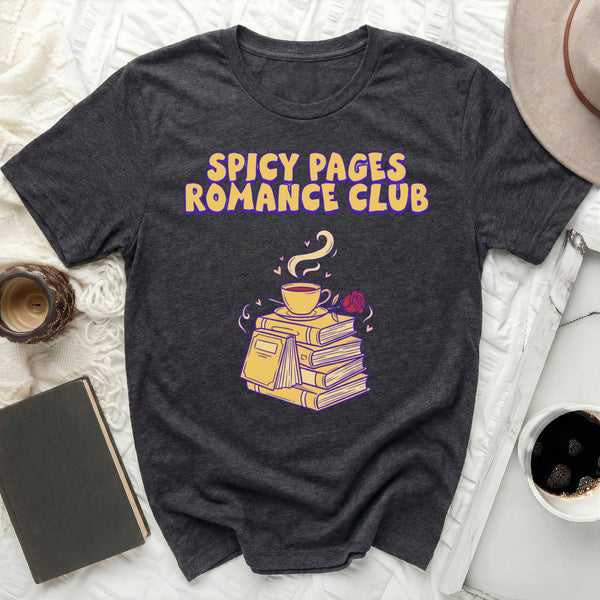 Spicy Pages Tee in Dark Grey Heather