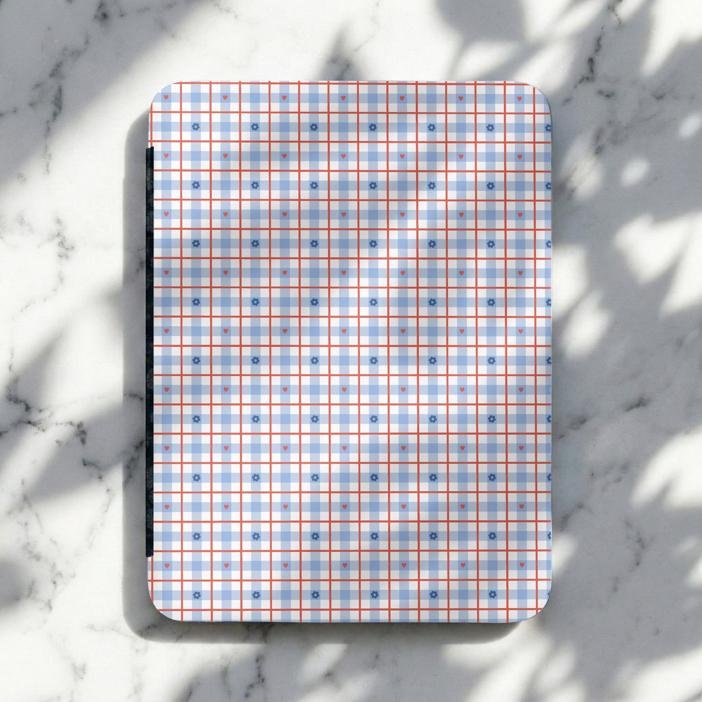 Blue and Red Checker Pattern Design Notebook
