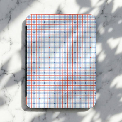Blue and Red Checker Pattern Design Notebook