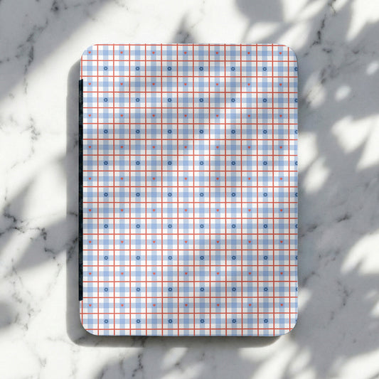 Blue and Red Checker Pattern Design Notebook