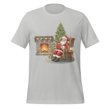 Cozy Santa by Fireplace Christmas T-shirt