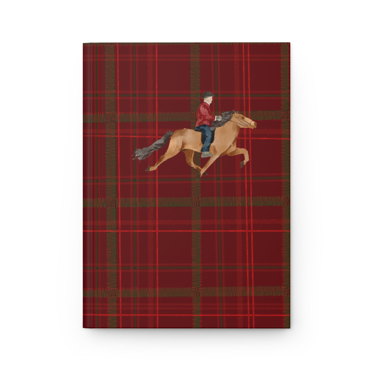 Equestrian Rider on Red Plaid Pattern Notebook