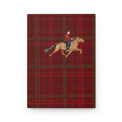 Equestrian Rider on Red Plaid Pattern Notebook