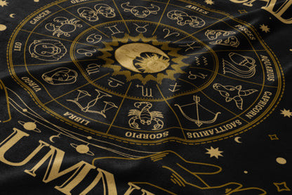 Zodiac Sign Horoscope Astrology Black Blanket