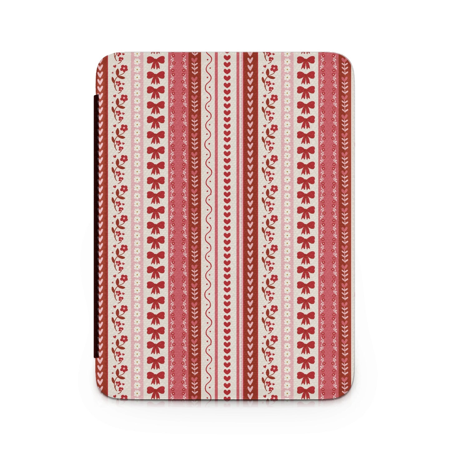 Festive Red Floral Striped Pattern Decorative Case