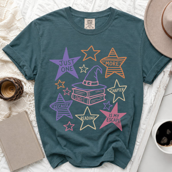 Witchy Books Tee in Blue Spruce