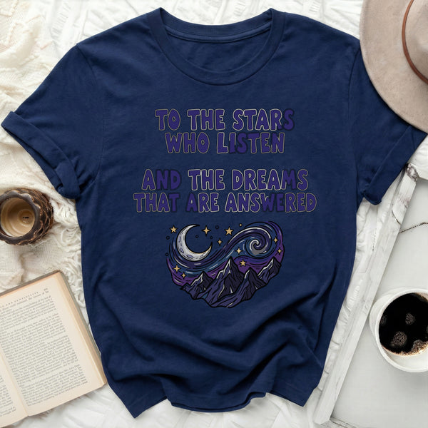 ACOTAR Swirling Dreams Mountain Tee in Navy