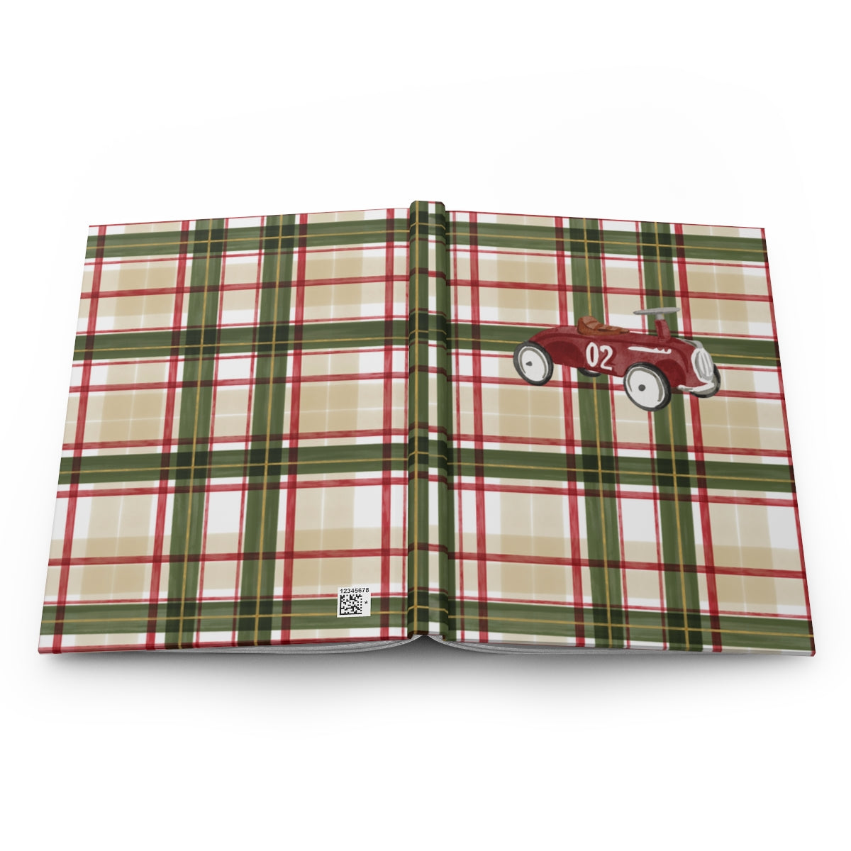 Classic Plaid Design Green Red Beige Book Cover