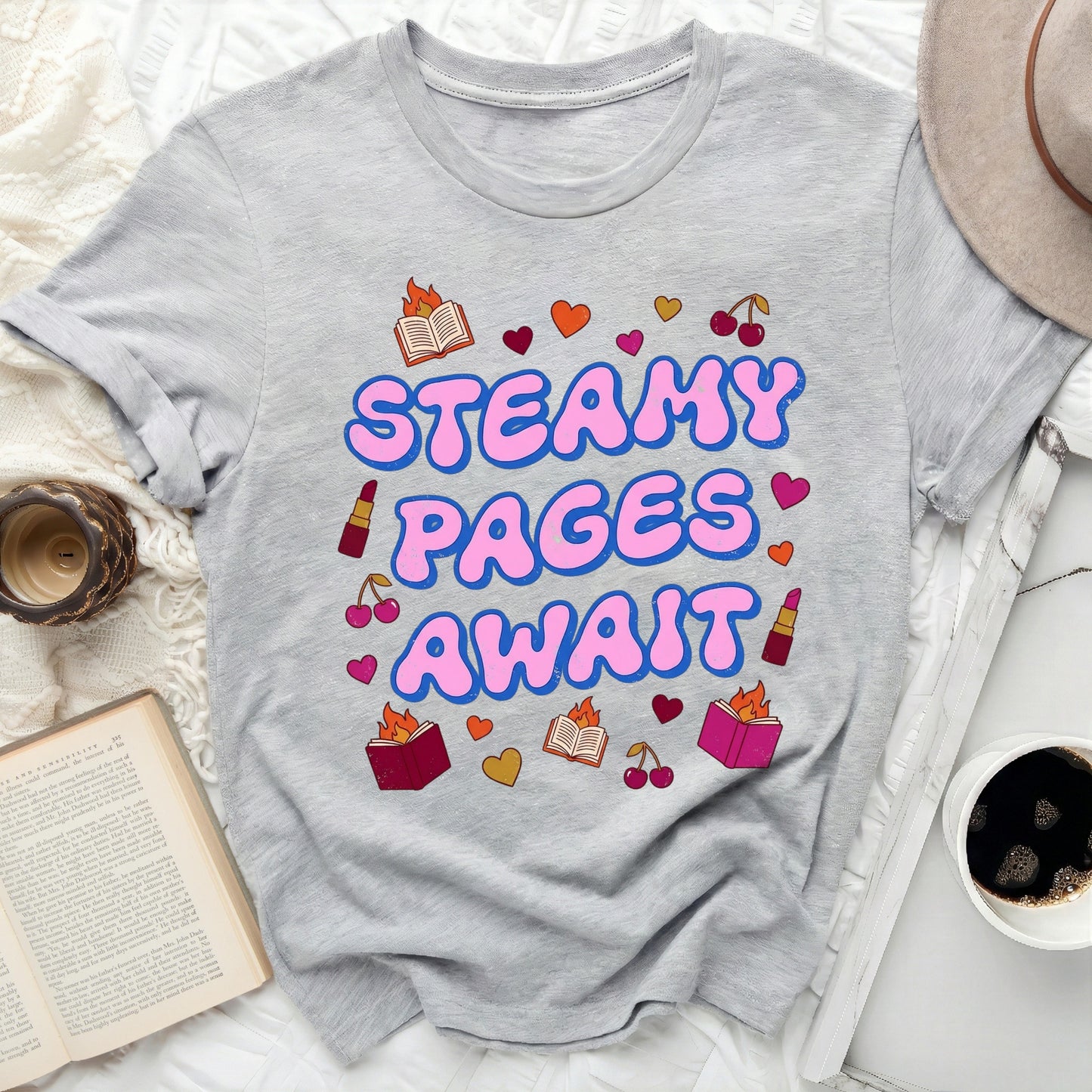 STEAMY PAGES AWAIT book lover romance reader product type