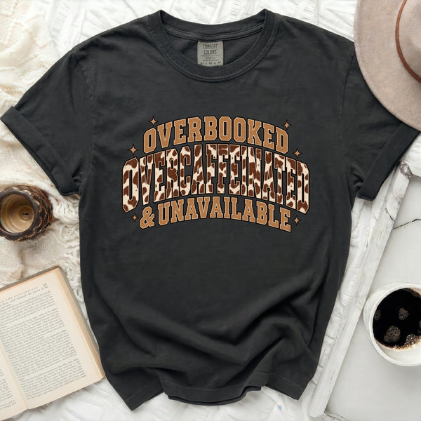 Overbooked Overcaffeinated Tee in Black