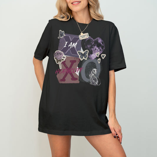 I Am Heathcliff Graphic Oversized Tee Shirt